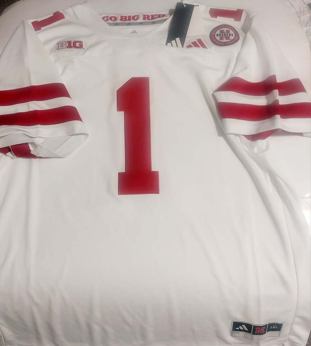 adidas Nebraska Cornhuskers Mens 2XL White Premier Away Football Jersey NCAA GBR - Picture 11 of 11